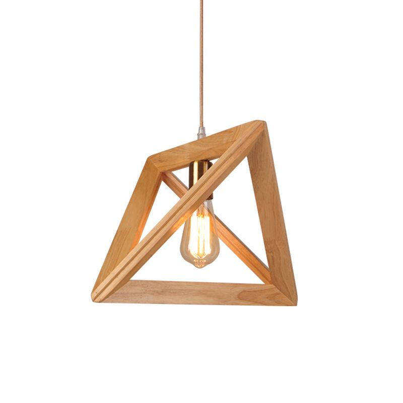 Dreiecks-Esszimmer Suspension anheizt helles Holz 1-Licht minimalistische Deckenbehandlung