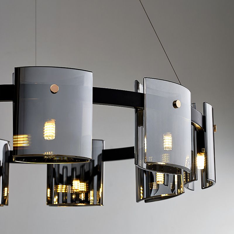 Moderner Kronleuchter helles Glas Metall Anhänger Licht für Wohnzimmer