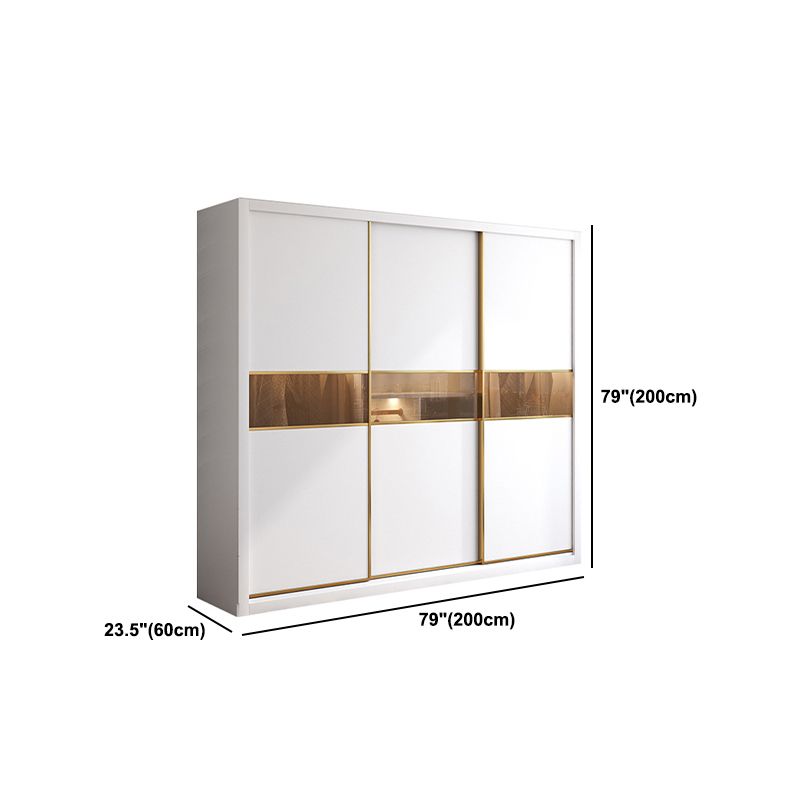 Contemporary Style Wooden Wardrobe Soft Close Door Wardrobe Closet with Drawer