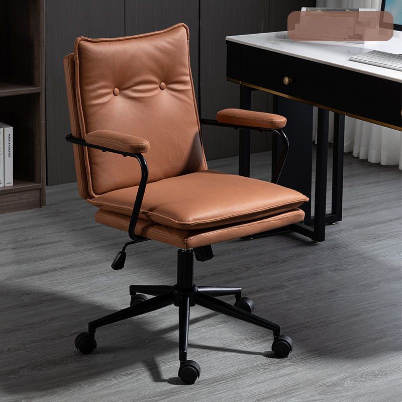 Black Frame Modern Office Chair Swivel Computer Desk Chair with Padded Arms