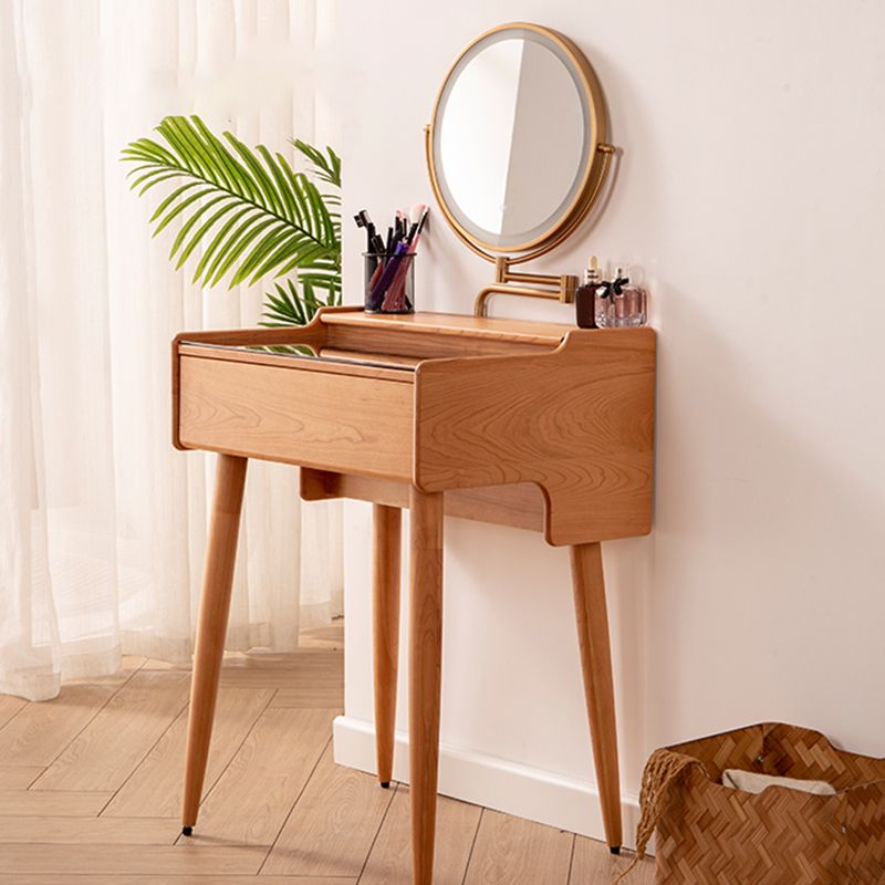 Glass Makeup Counter 18.11" Wide Solid Wood  Vanity Tables with 1 Storage Drawers