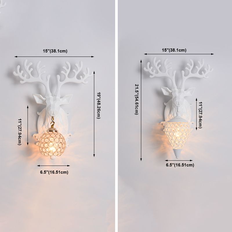 Funzione per illuminazione da parete di cristalli di corna da parete lampada montata in stile a parete