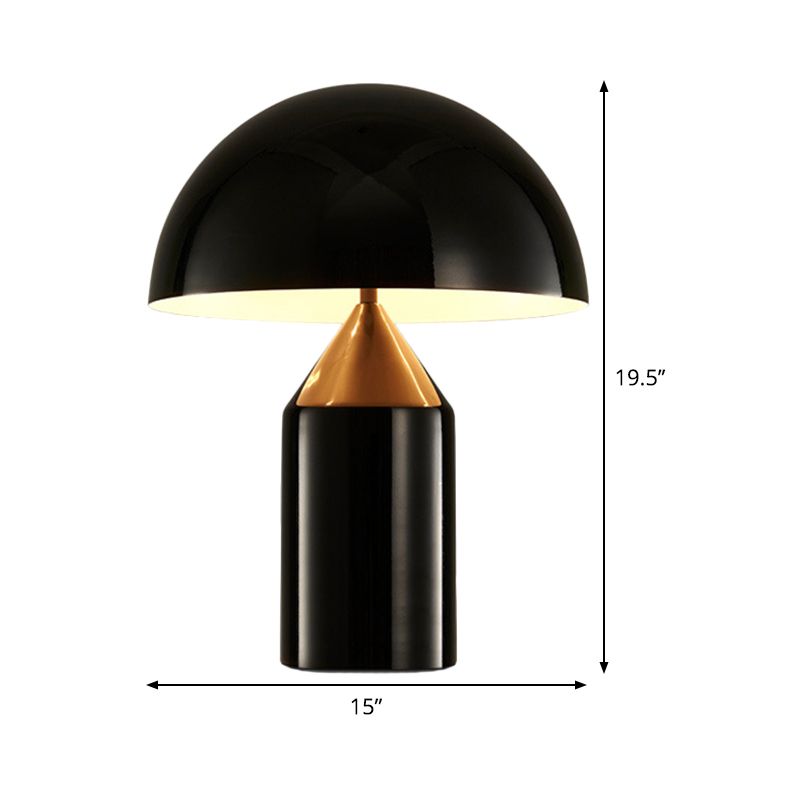 Dome Tavola in metallo Luce post-moderna 2 lampadina nera Lampada per soggiorno