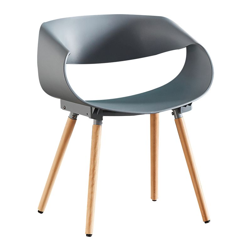 Chaises de salle à manger scandinaves sans accoudoirs avec pieds en bois (Ensemble de 4)