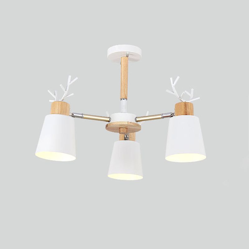 Moderne kreative makkaron Anhänger helle hölzerne geometrische Hanglampe mit Schmiedeeisenschatten