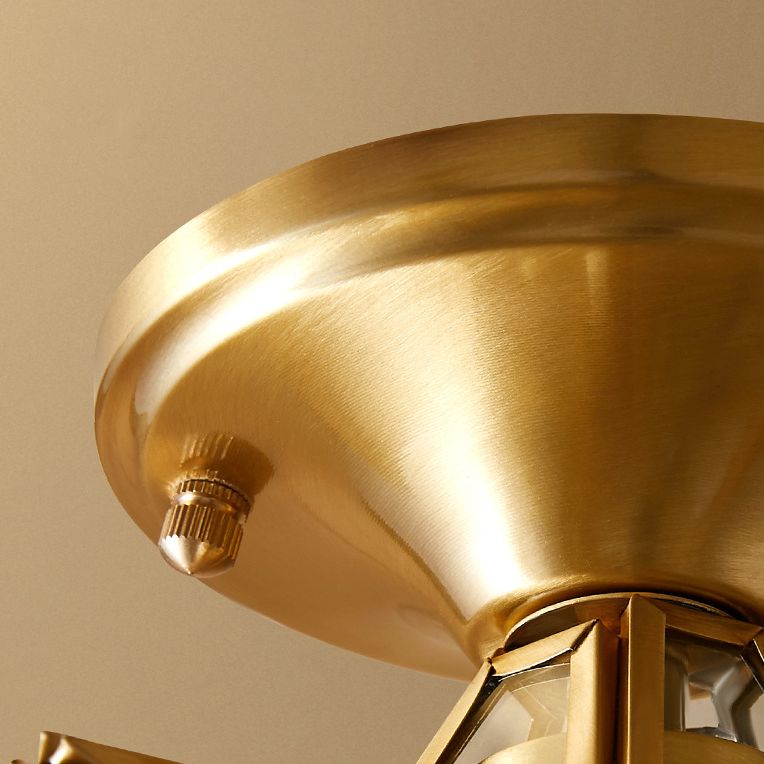 Lámpara de montaje de techo de vidrio semi-flusco de estrella para el dormitorio