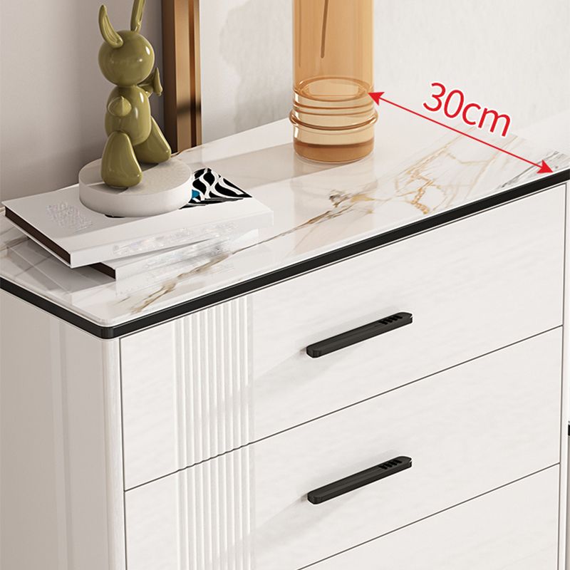 11.81" Wide Accent Chest White Contemporary Chest with Drawers