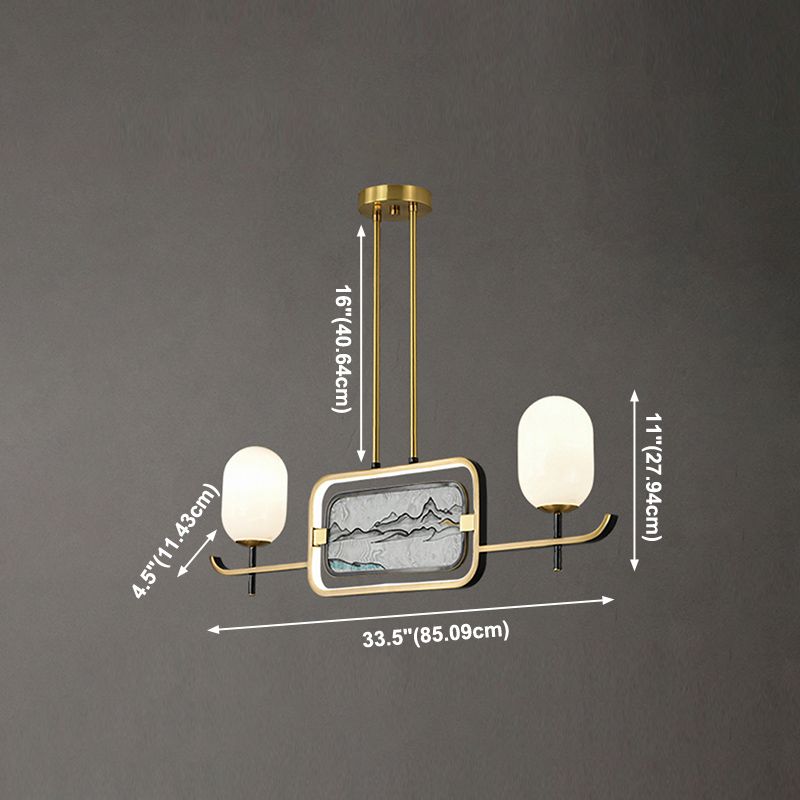 Accesorios de iluminación de la isla de cilindro modernos de vidrio 3 iluminación colgante de luz