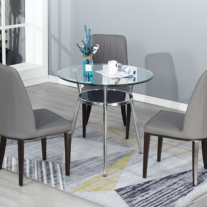 Tavolo da pranzo a base di treppiedi semplice tavolo da pranzo in vetro per casa da cucina