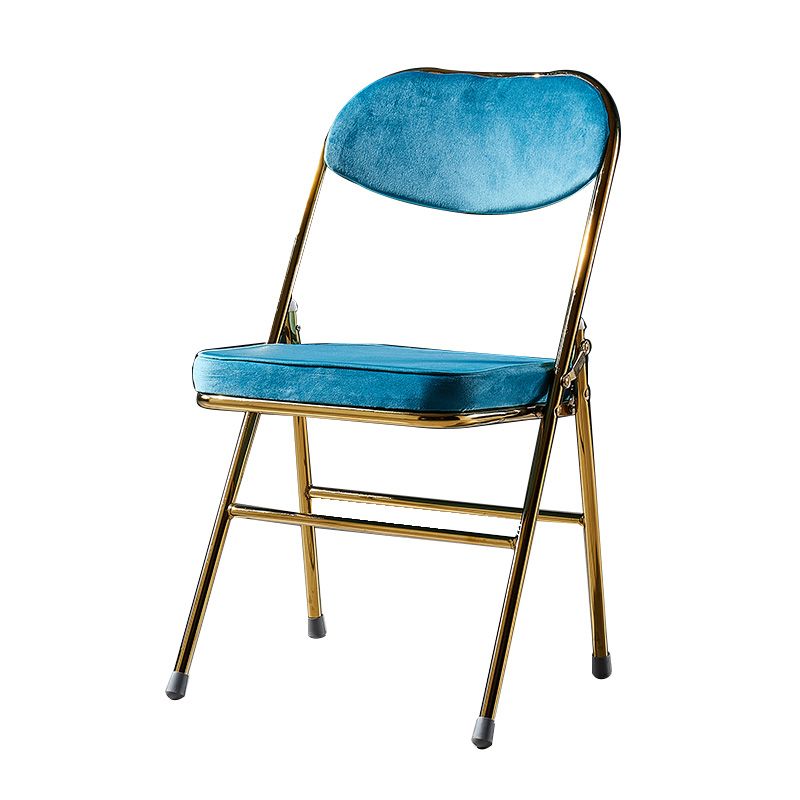Sillas de comedor estilo Glam, sillas laterales sin brazos de cocina con patas de metal