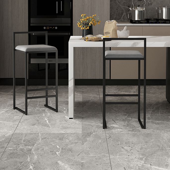 Contemporary Bar and Counter Stool Low Back Stool with Sled Base