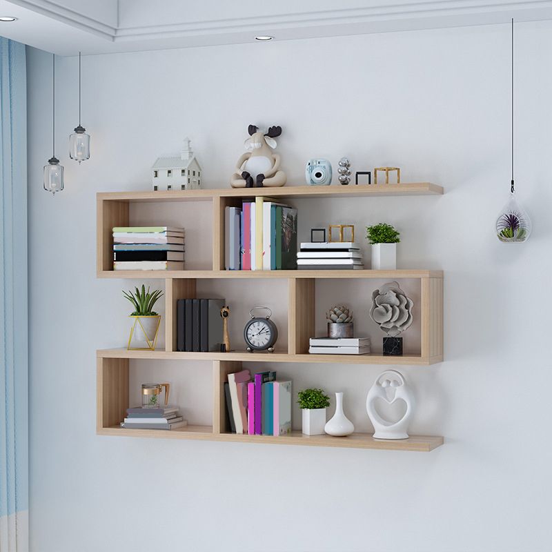 Wall Unit Open Book Shelf Modern Engineered Wood Shelf Bookcase for Home