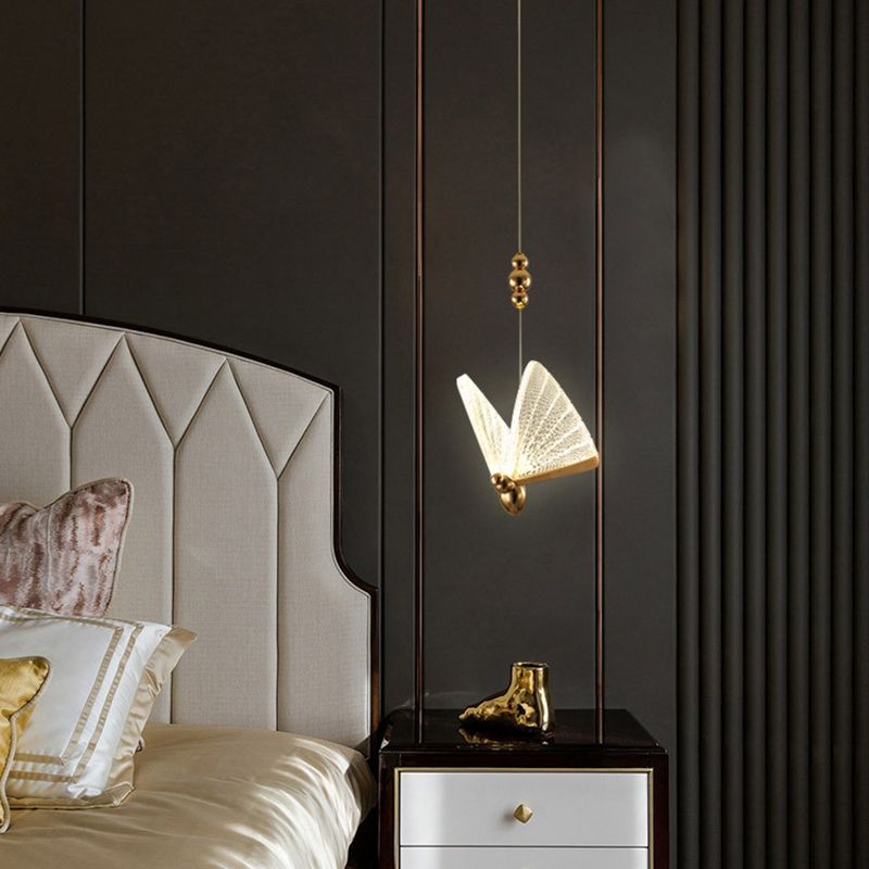 Métal Butterfly Shade Hanging Lights Modern Style 1 Light Hanging Mount Fixture For Dining Room