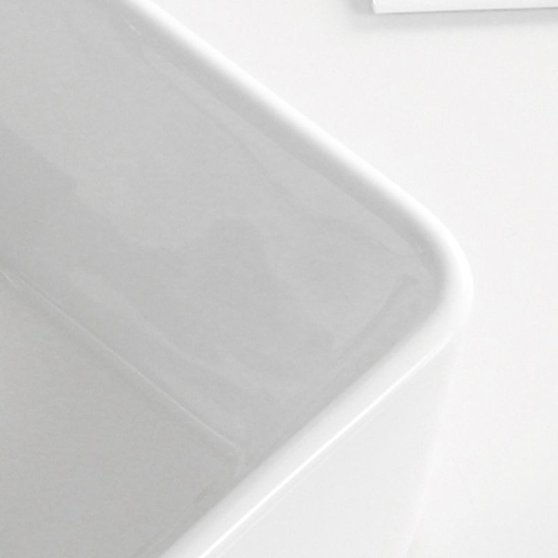 Contemporary Bathroom Sink Porcelain Solid Color Rectangular Vessel Bathroom Sink
