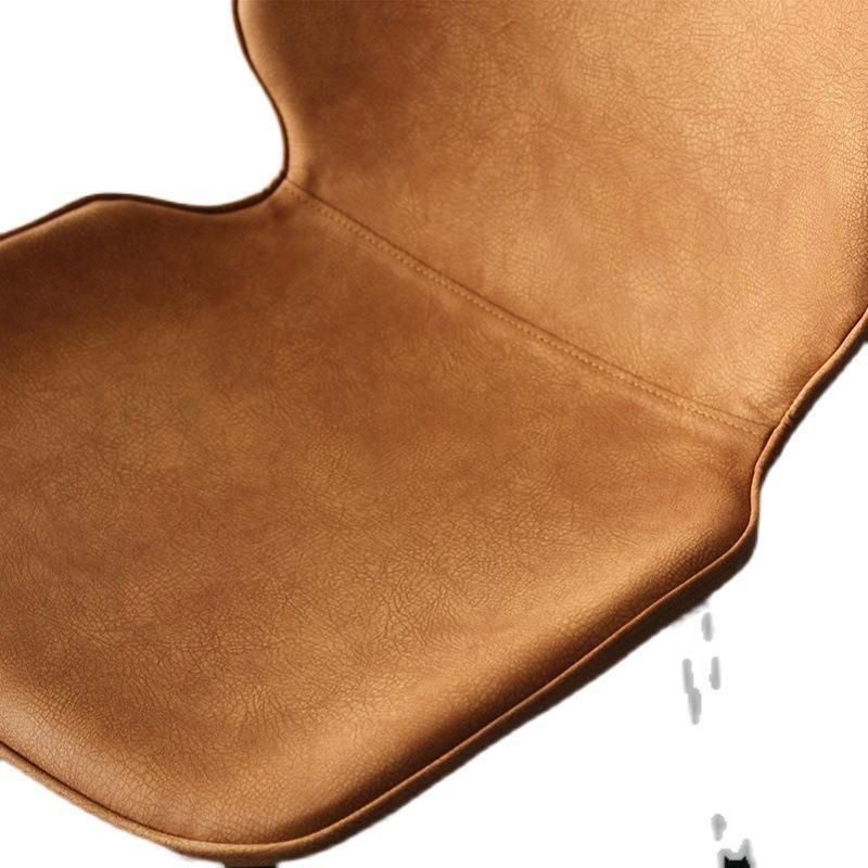 Industrial Faux Leather Bar Stool Patio Bar Stool with Metal Legs