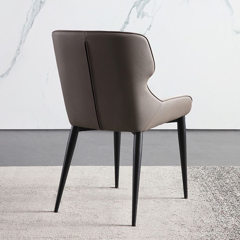 Contemporary Metal Dining Room Chairs Wingback Side Armchair for Home Use