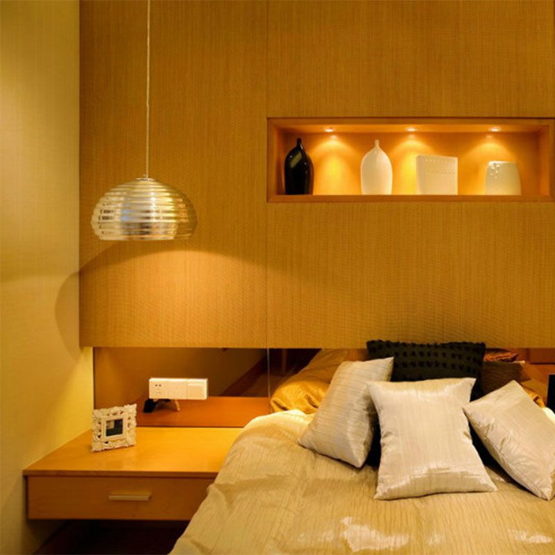 Bowl Metal Down Lighting Modern 1 Bulbo CRome colgante colgante Luz para dormitorio