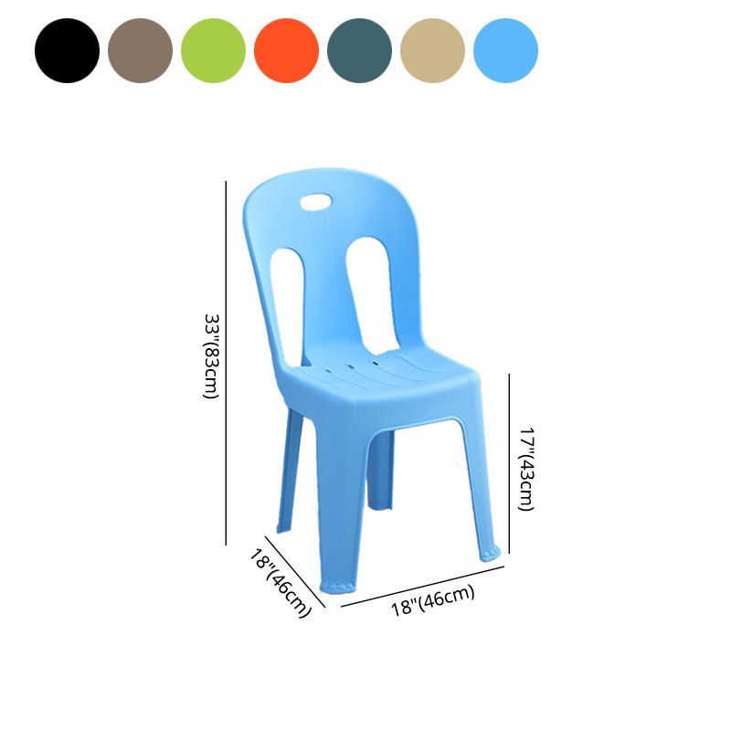 Modern design Plastic armloze eetstoelen stoelen Slat achter zijstoelen voor thuisgebruik