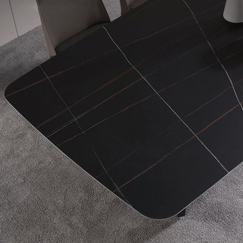 Contemporary Sintered Stone Dinette Set 1/2/5/7 Pieces Rectangular Dining Table Set