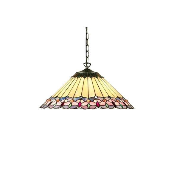 Barroque Cónica Down Lighting 1 Cabeza de arte rosa/verde Glass Glass Luz colgante suspendida