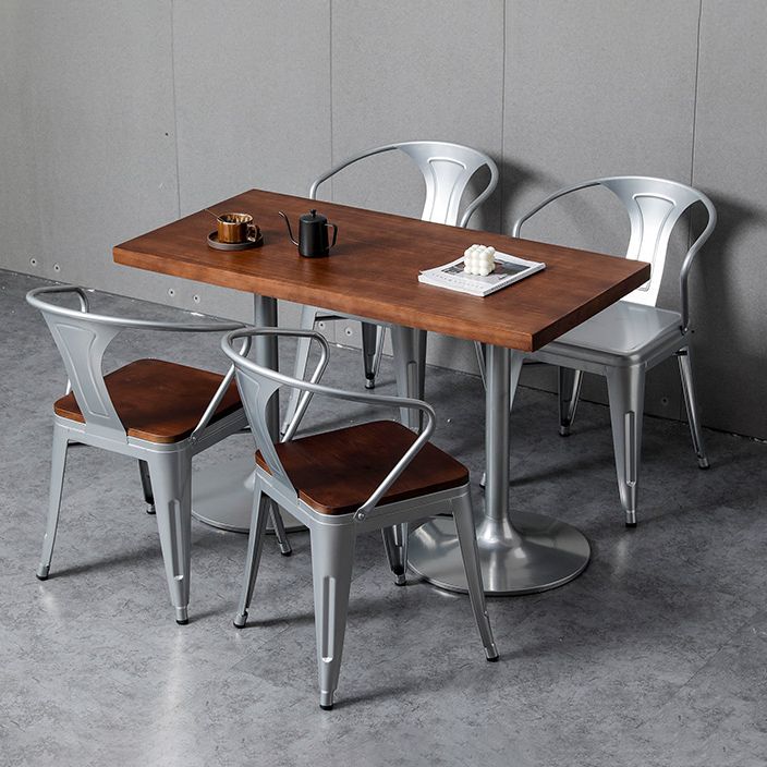 Chaise de salle à manger industrielle en métal, fauteuil empilable à dossier à lattes pour restaurant