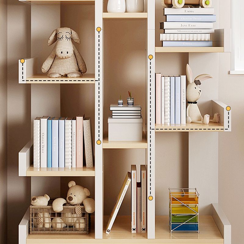 Scandinavian Manufactured Wood Etagere Bookshelf Vertical Open Bookcase for Home