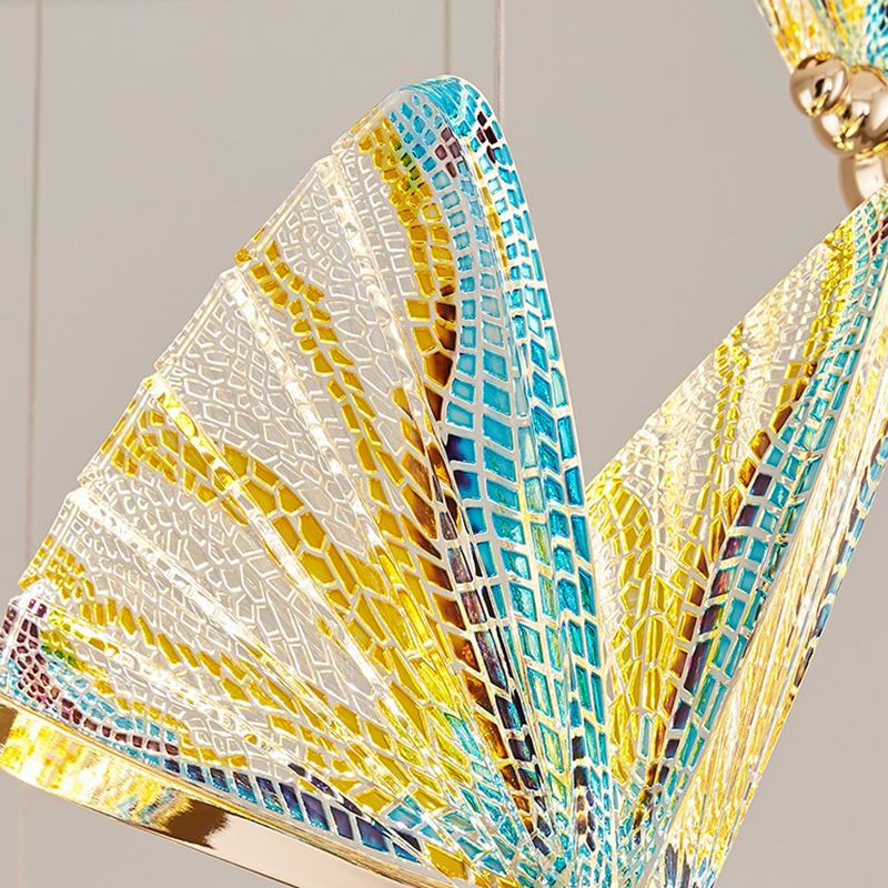 Butterfly Pendant Lighting Fixture Minimalist Style Acrylic LED Bedroom Pendant Ceiling Light