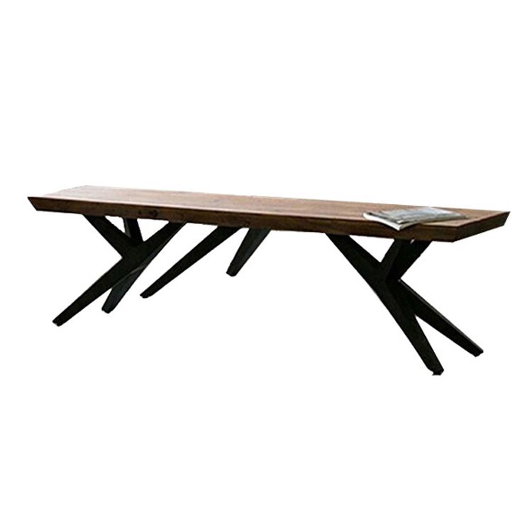Brown Industrial Writing Desk Rectangular Solid Wood Office Desk