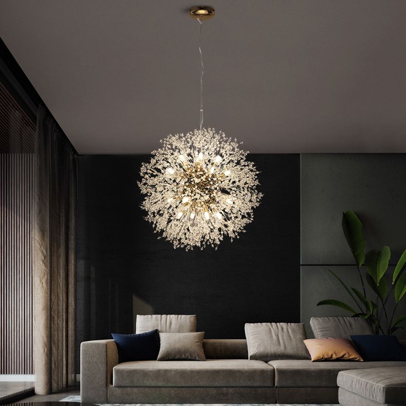 Glowworm Chandelier Light Fixtures Modern Multi-Head Hanging Pendant Lamps for Living Room