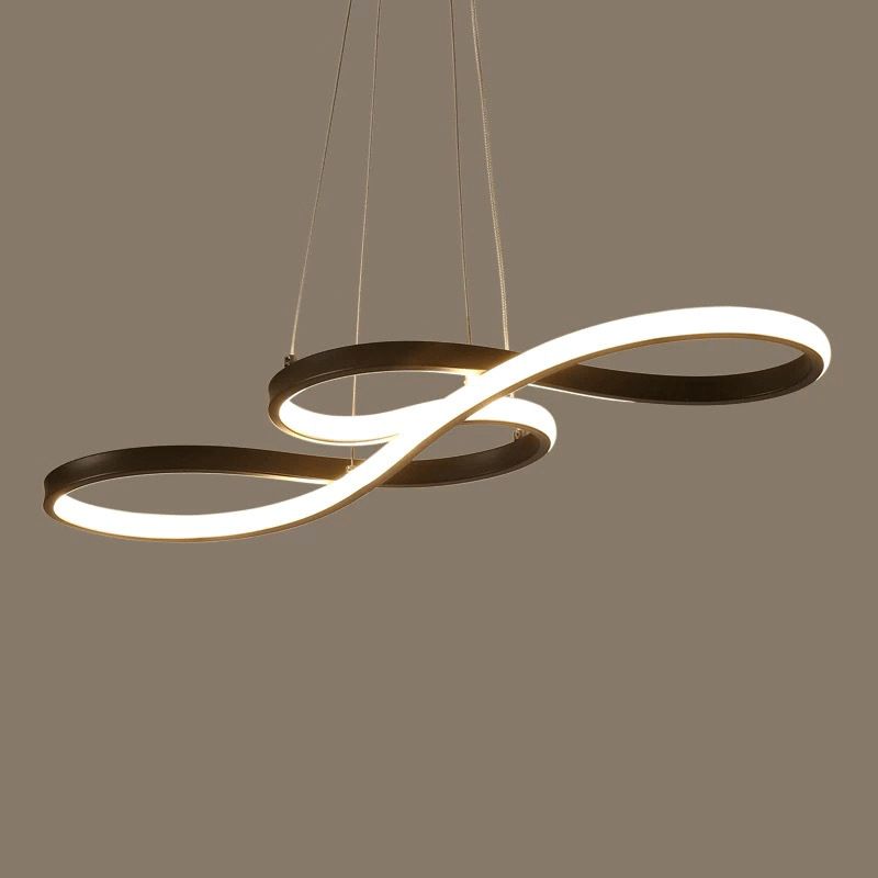 Modern Simplicity LED Pendant Light Aluminium Linear Hanging Lamp with Acrylic Shade