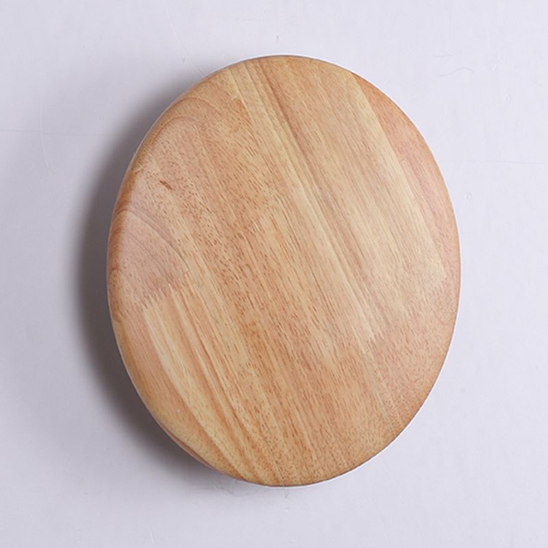 Wooden Wall Sconce Lighting Modern Round Disc Shape Wall Lamp for Bedroom