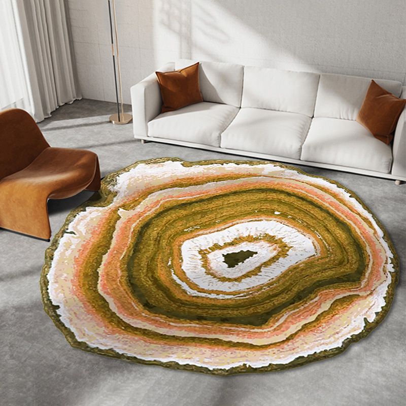 Brown Casual Carpet Polyester Graphic Rug Stain Resistant Rug for Drawing Room