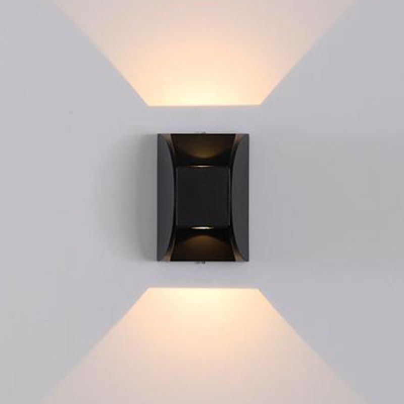 Geometric Shape Wall Lamp Modern Style Metal 2 Lights Wall Light in Black
