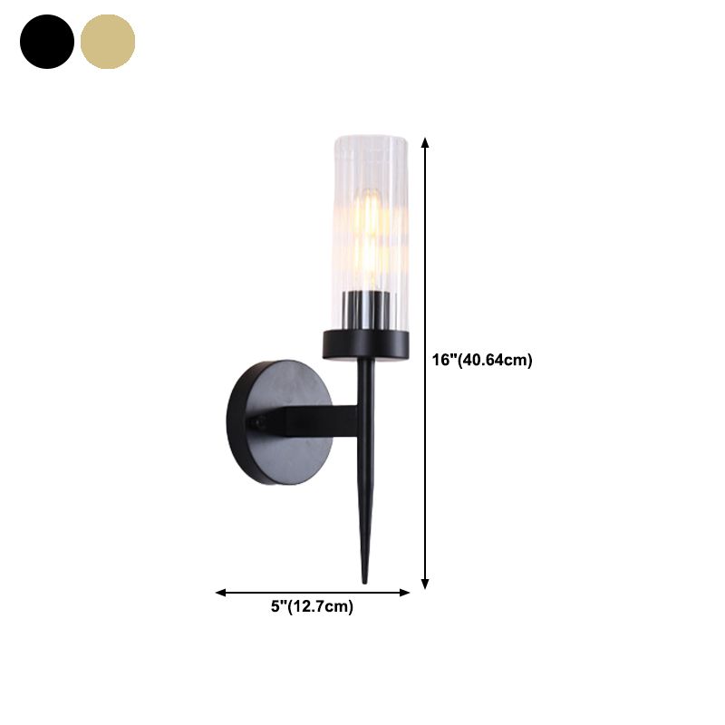 Modern Cylinder Wall Light Glass Wall Light Fixture for Bedroom