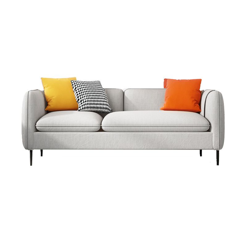 Modern 29.92" H Linen Square Arm Sofa with Pillows and Storage