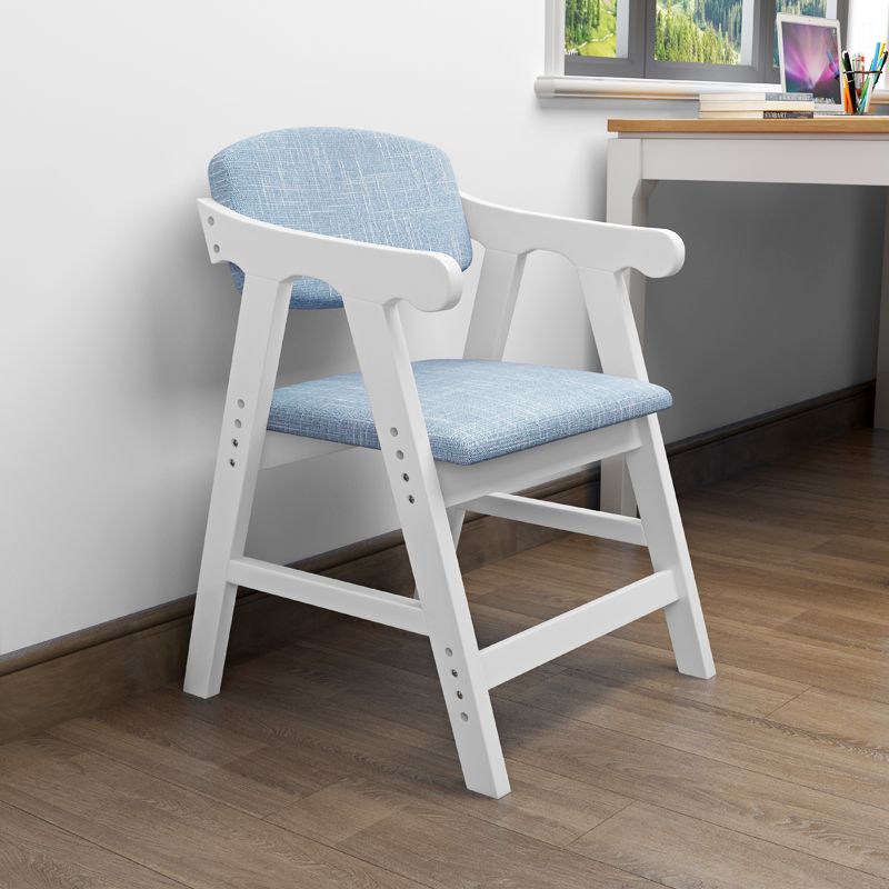 Sillón de comedor con respaldo abierto, brazo tapizado, silla de comedor individual con patas de madera