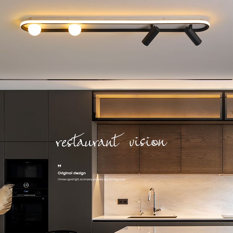 Lineare LED-Schienenbeleuchtung Leuchten Moderne Eisen Deckenleuchte mit 2-Strahlern