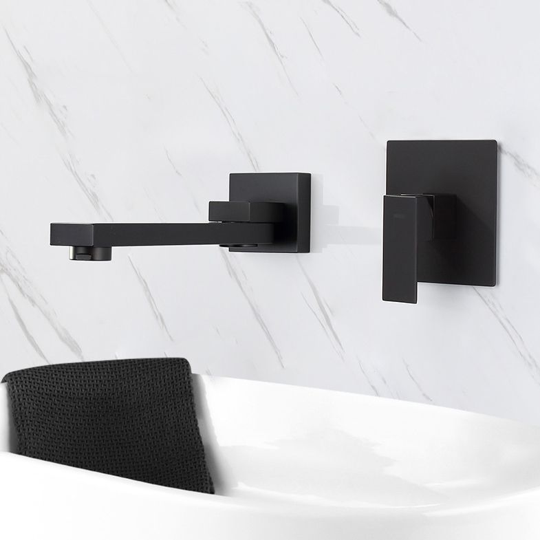 Modern Bathroom Sink Faucet Metal Widespread Wall Mounted Sink Faucet