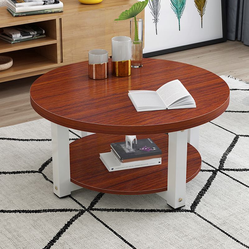 Wood Single Coffee Table No Distressing Coffee Table with Shelf