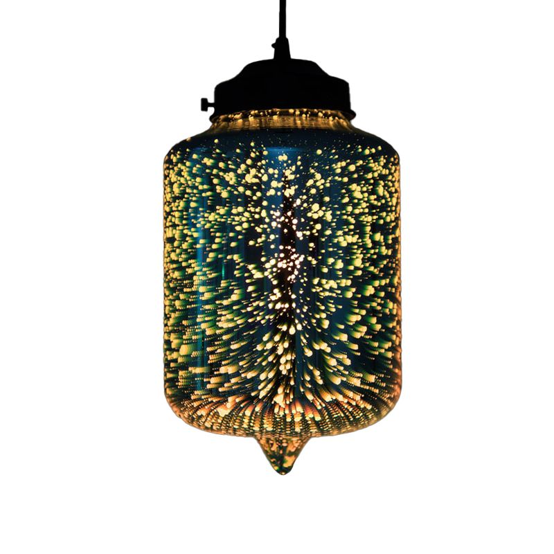 3D-Glasgeometrie-Drop-Anhänger Moderne 1-Licht-Pendellicht für Wohnzimmer