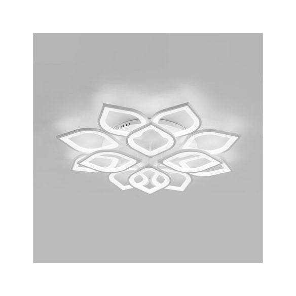 31.5"/39" Wide Leaf Flush Ceiling Light Simple Acrylic LED White Flush Mount Light Fixture in Warm/White/Natural Light