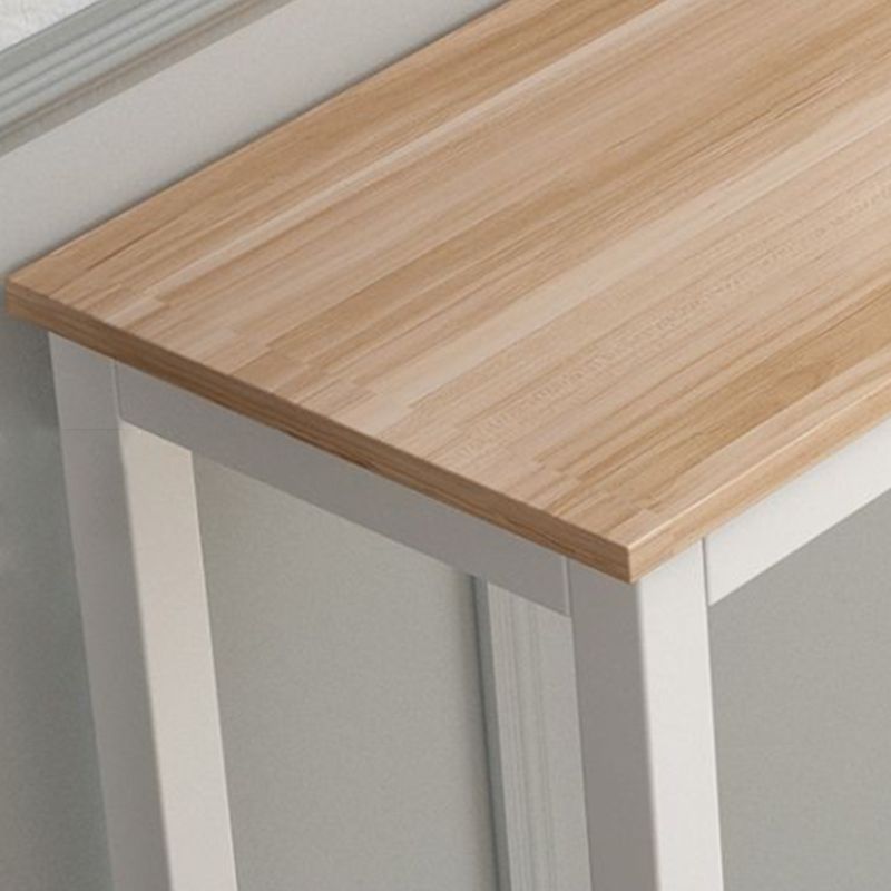 Rectangle Bar Table Set 1/4 Pieces Natural Colour Wood Counter Table