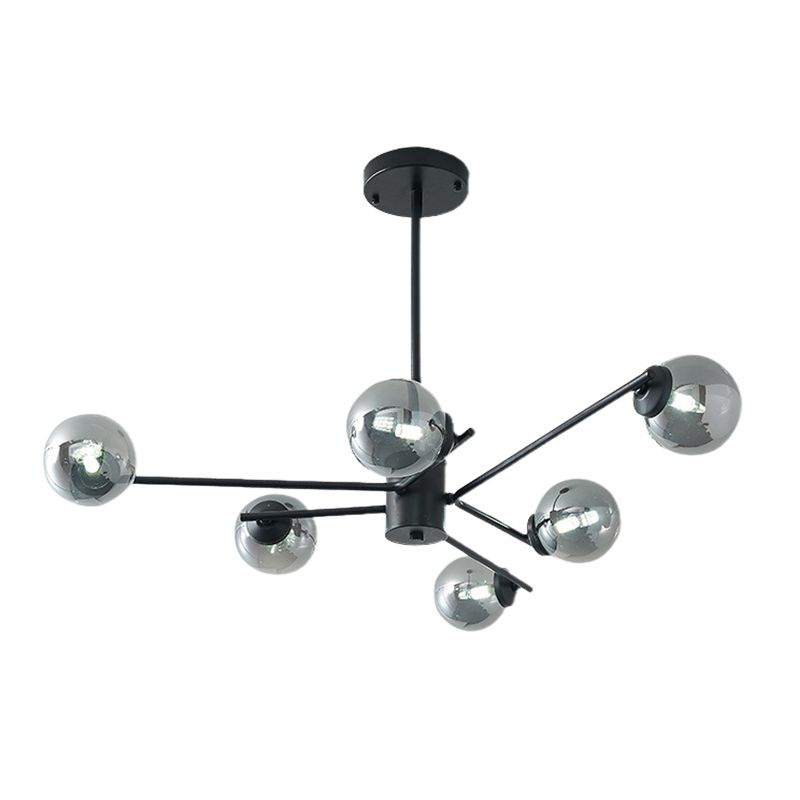 41,5 "Wide Sputnik lampadario Postmodern Silver Glass 6/8/10-Light Affermazione a sospensione Luce in nero