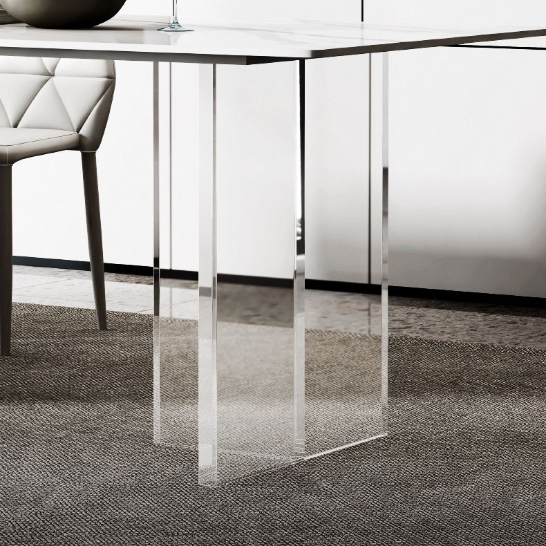 Contemporary Style Rectangle Table Set 1/4/5/6/8 Pieces Dining Set for Home Use