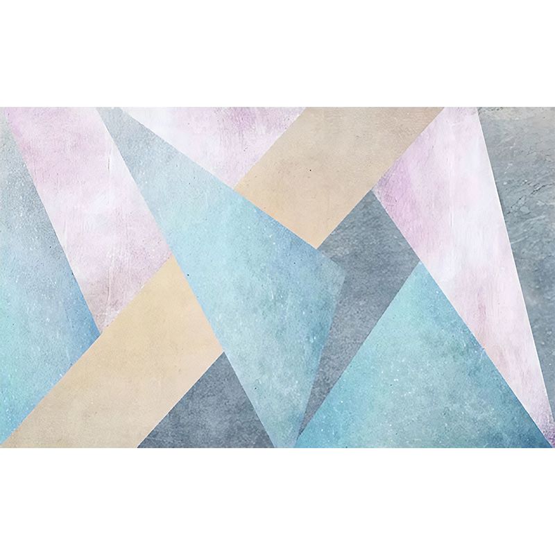 Extra Large Illustration Modern Mural for Accent Wall with Pastel Color Geometries
