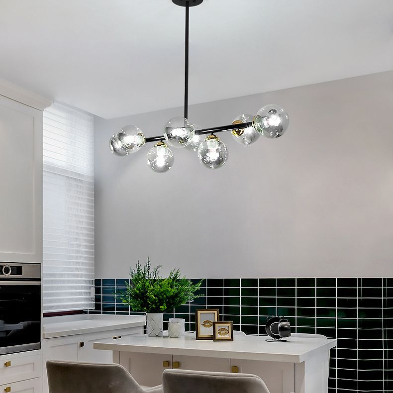 Shaded Dinning Room Chandelier Light Fixture Glass Simplicity Pendant Light Fixture