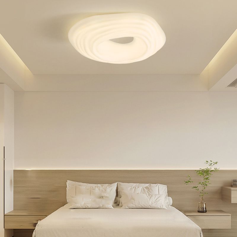 2-Light White Modernism Flush Mount Lighting Acrylic LED Ceiling Light for Bedroom
