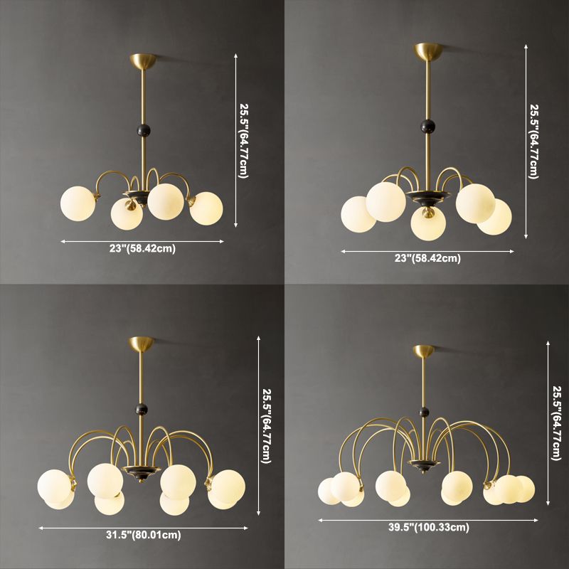 Moderne stijl Global Chandelier Multi Lights White Glass Suspension Lamp