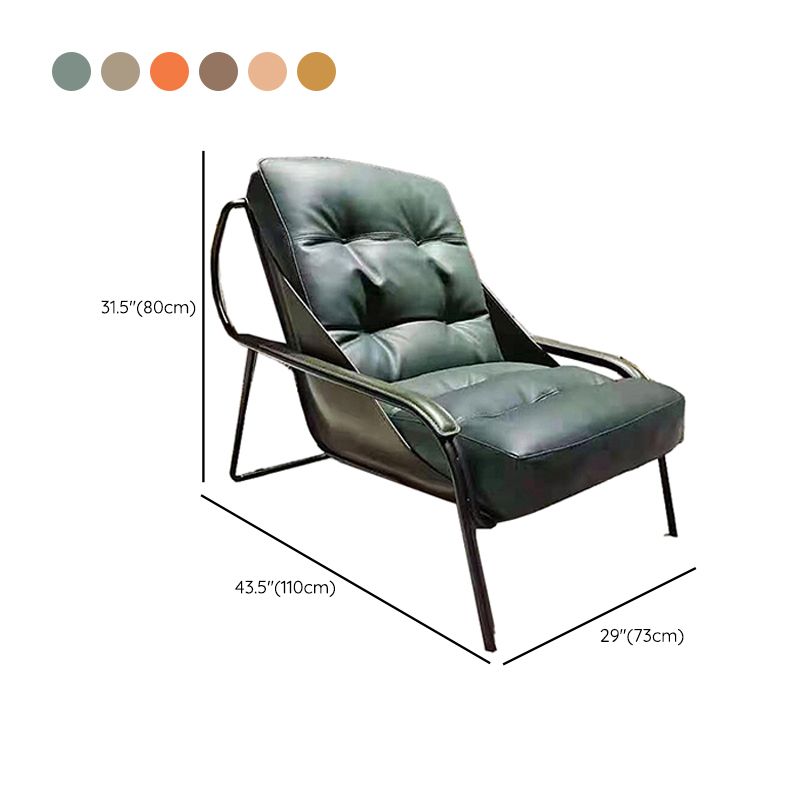 Fixed Back Lounge Chair Fabric Seat Sloped Arms Chair with Black Legs