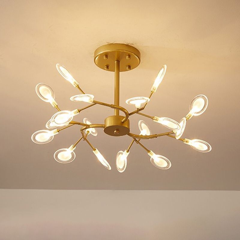 Metal Swirling Branch Chandelier Pendant Light Simplistic LED Hanging Light for Dining Room